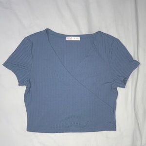 FREE ADD ON!! romwe solid wrap ribbed crop tee !!